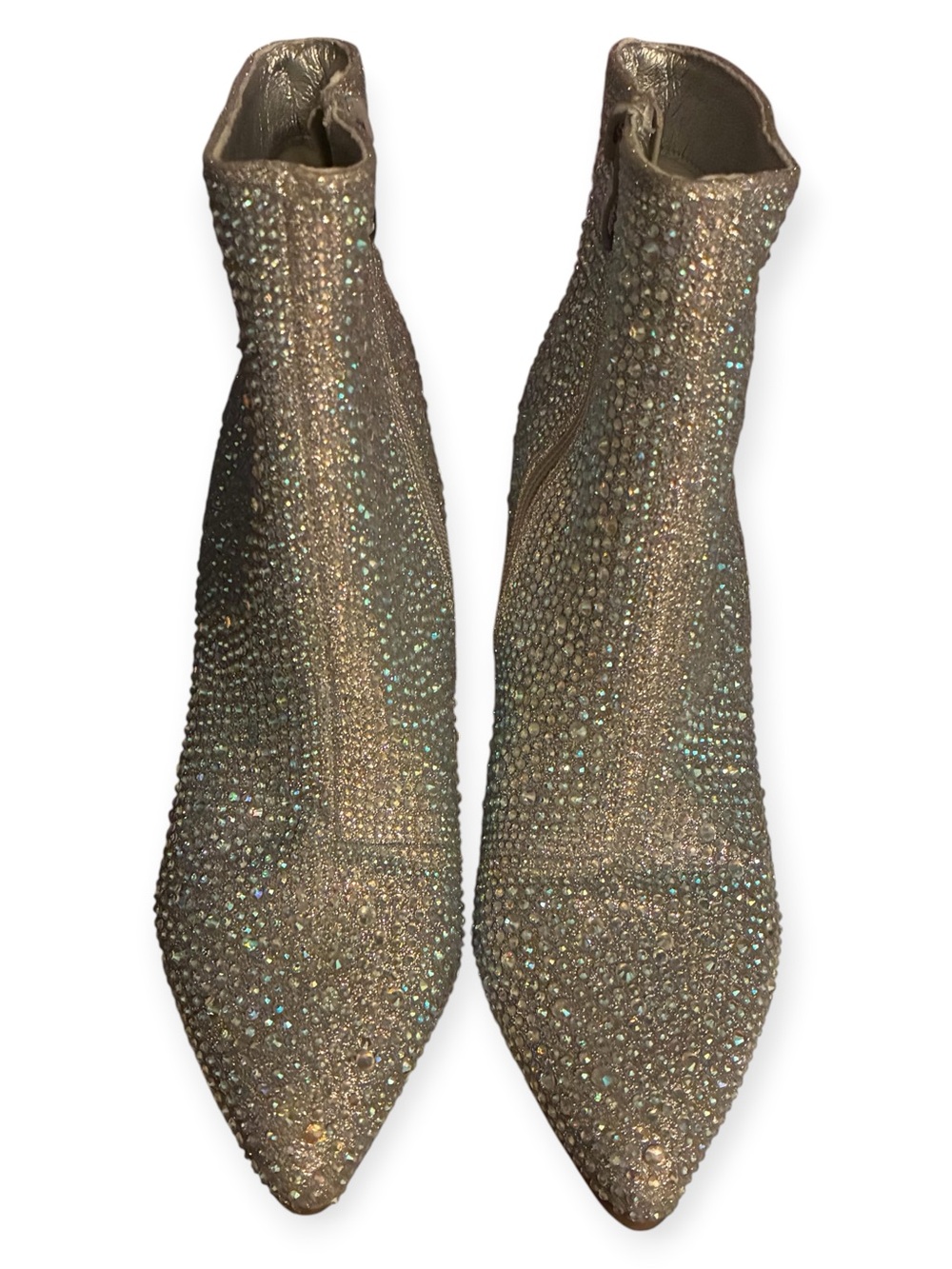 Forever US 7 Rhinestone Bling Embellished Pointed Toe Ankle Booties ICEBERG-12 - Picture 3 of 14